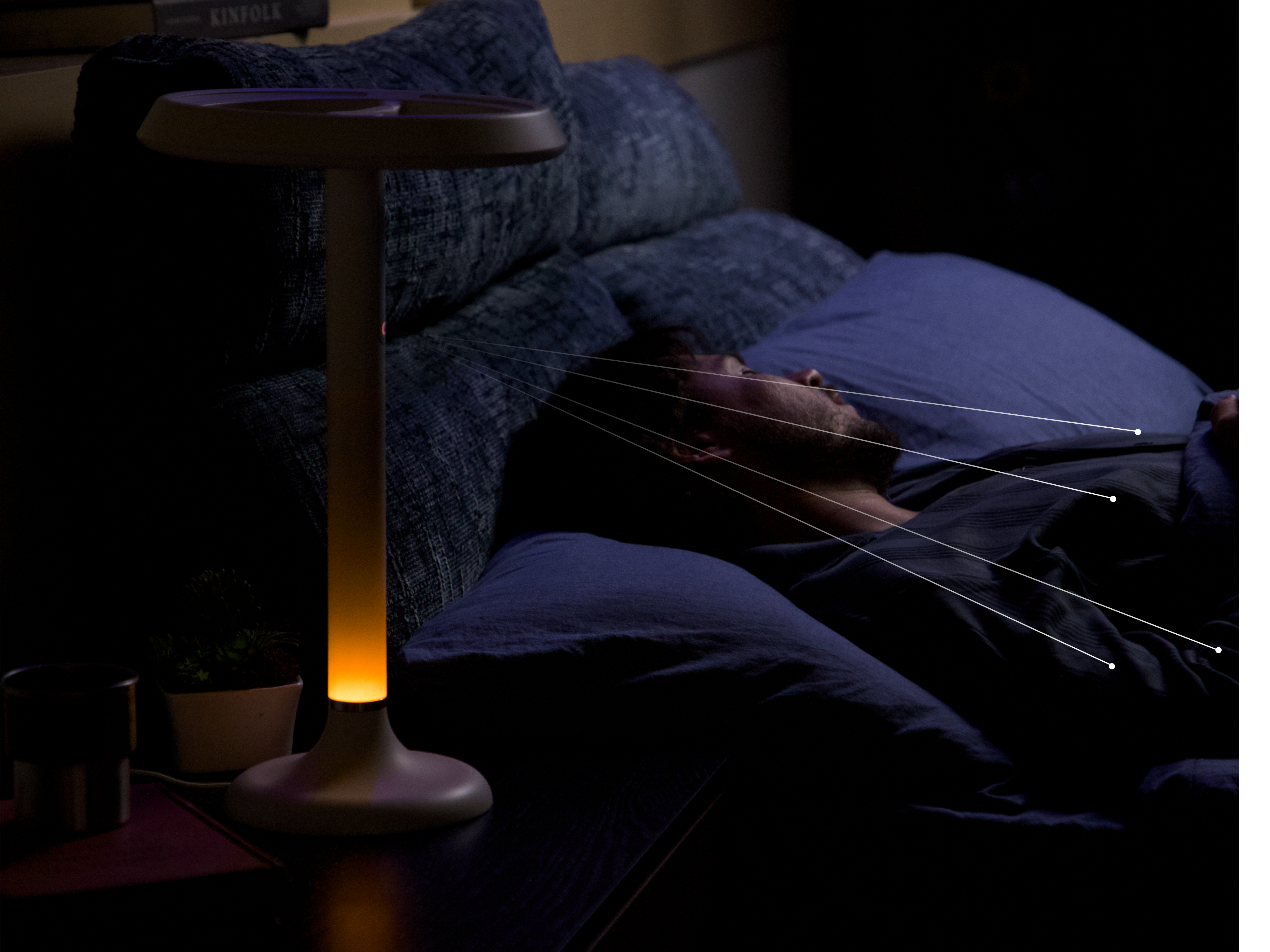 Sunflower X beside a sleeper with sensing lines over the bed